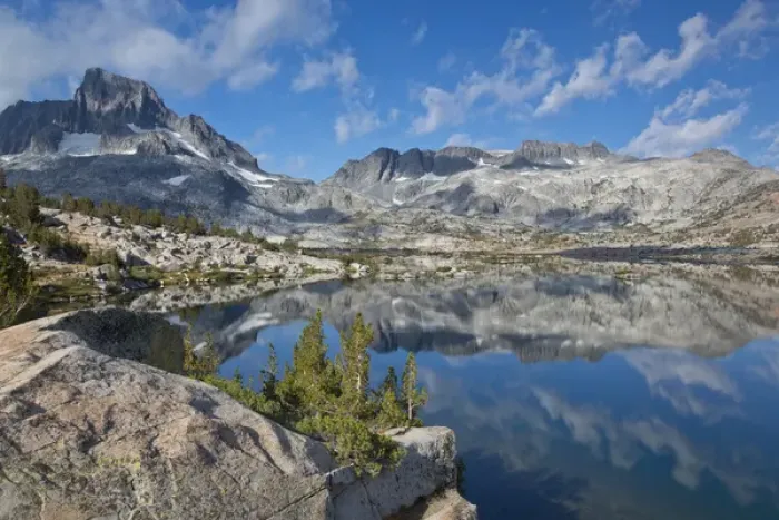 Framed Print : USA, California, Inyo National Forest. Landscape of Thousand Island Lake and mountains