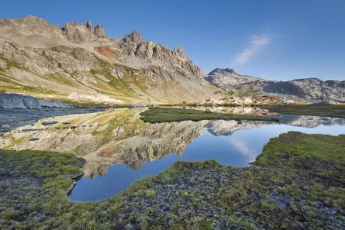 Framed Print : USA, California, Inyo National Forest. Tarn above Ediza Lake