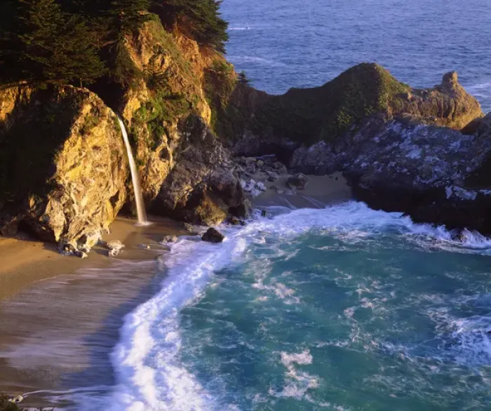 Framed Print : USA, California, Julia Pfeiffer Burns State Park. A waterfall along the coast Framed Print : USA, California, Julia Pfeiffer Burns State Park. A waterfall along the coast