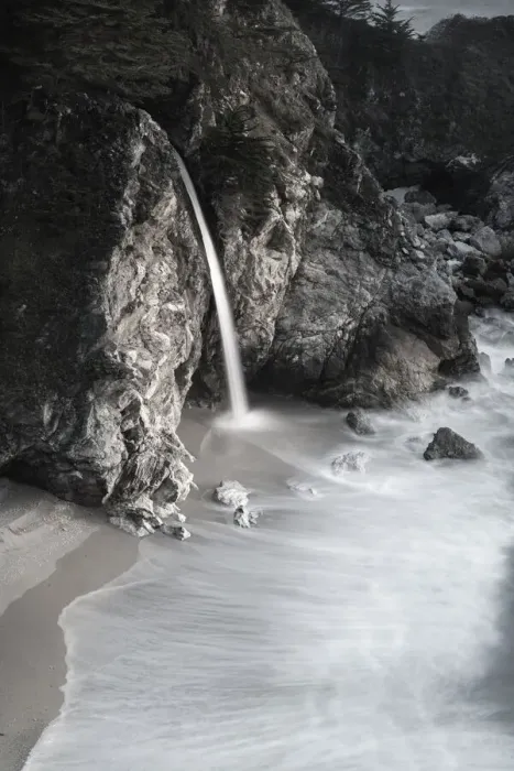 Framed Print : USA, California, Julia Pfeiffer Burns State Park. McWay Falls into small cove Framed Print : USA, California, Julia Pfeiffer Burns State Park. McWay Falls into small cove