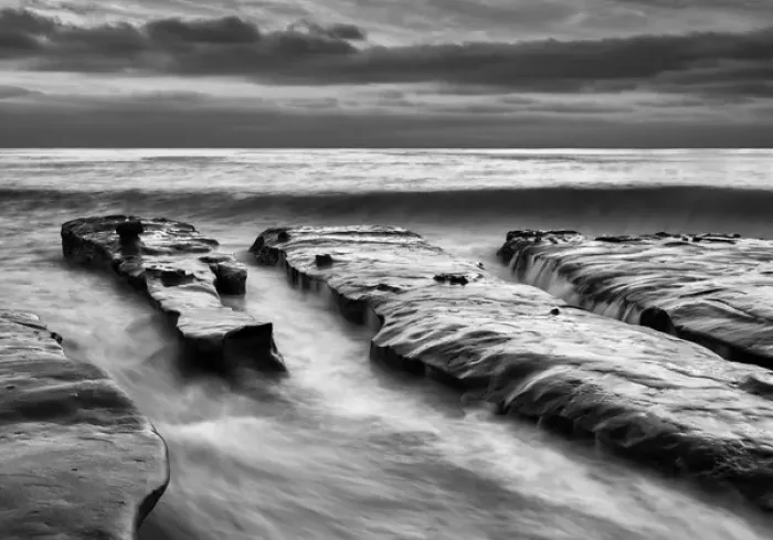 Framed Print : USA, California, La Jolla, Rising tide and waves at Coast Blvd. Park at dusk Framed Print : USA, California, La Jolla, Rising tide and waves at Coast Blvd. Park at dusk