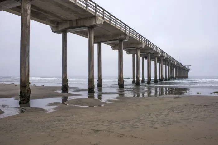 Framed Print : USA, California, La Jolla, Scripps Pier, Dawn Framed Print : USA, California, La Jolla, Scripps Pier, Dawn