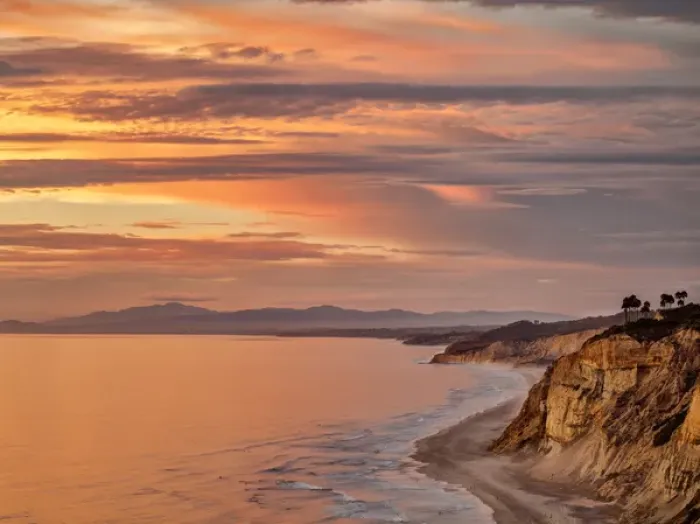 Framed Print : USA, California, La Jolla, Sunset over Blacks Beach and coast to the north Framed Print : USA, California, La Jolla, Sunset over Blacks Beach and coast to the north