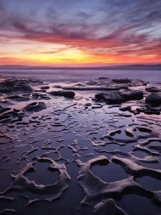 Framed Print : USA, California, La Jolla, Sunset at Coast Blvd. Park