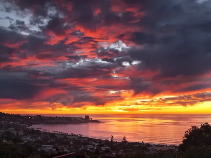 Framed Print : USA, California, La Jolla, Sunset over La Jolla Shores and village Framed Print : USA, California, La Jolla, Sunset over La Jolla Shores and village