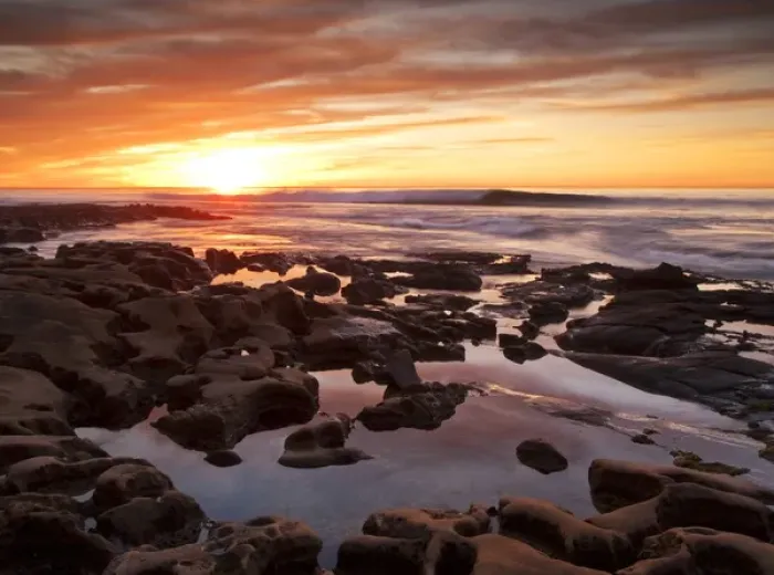 Framed Print : USA, California, La Jolla, Sunset over tide pools at Coast Blvd. Park Framed Print : USA, California, La Jolla, Sunset over tide pools at Coast Blvd. Park