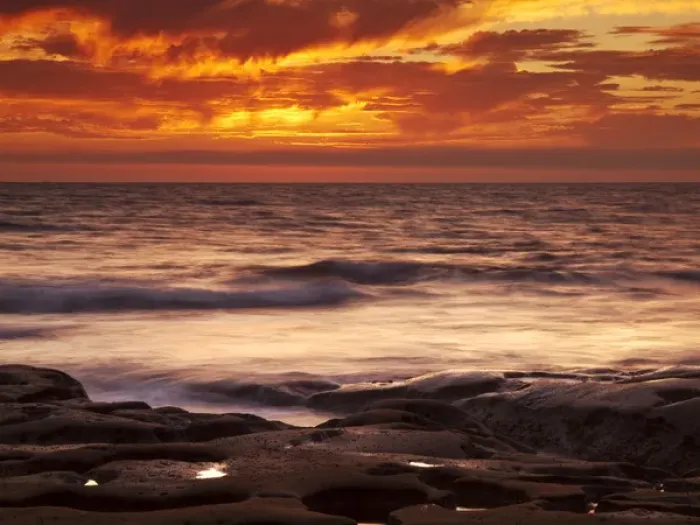 Framed Print : USA, California, La Jolla, Sunset over tide pools at Coast Blvd. Park Framed Print : USA, California, La Jolla, Sunset over tide pools at Coast Blvd. Park