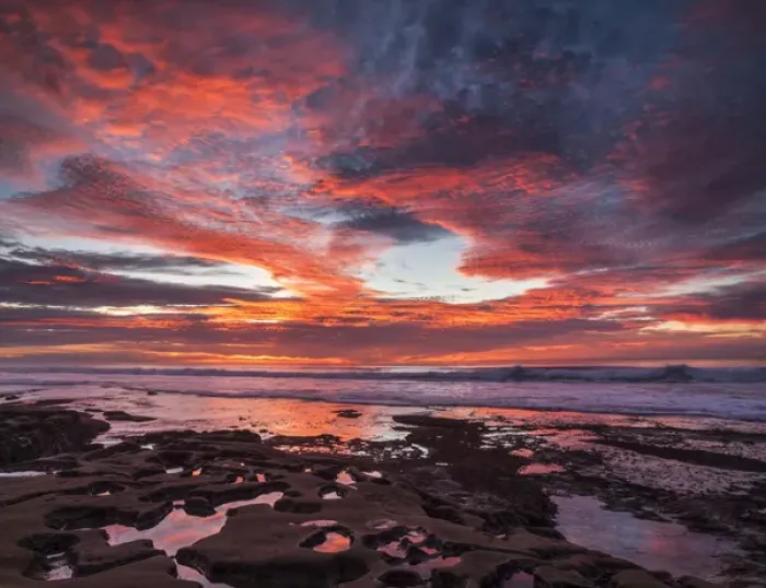 Framed Print : USA, California, La Jolla, Sunset over tide pools at Coast Blvd. Park Framed Print : USA, California, La Jolla, Sunset over tide pools at Coast Blvd. Park
