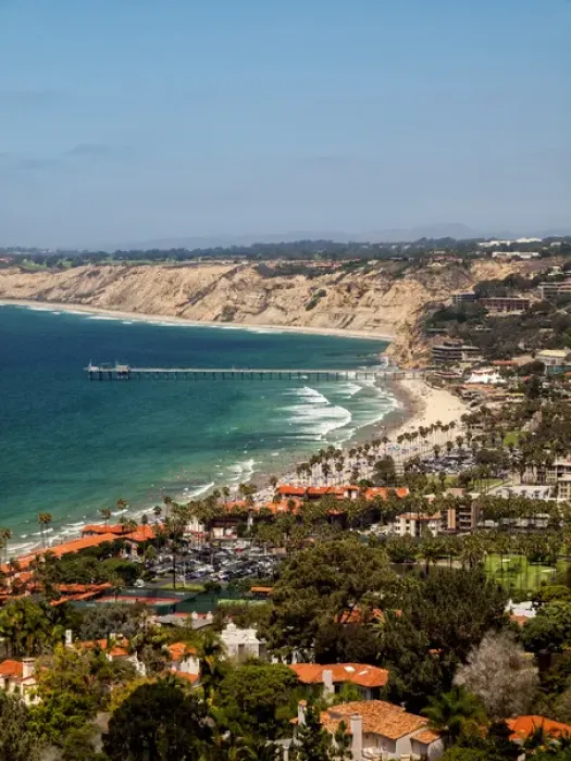 Framed Print : USA, California, La Jolla, View of La Jolla Shores and Scripps Pier