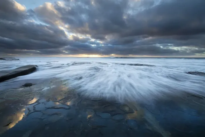 Framed Print : USA, California, La Jolla. Wave washes over tidepools Framed Print : USA, California, La Jolla. Wave washes over tidepools