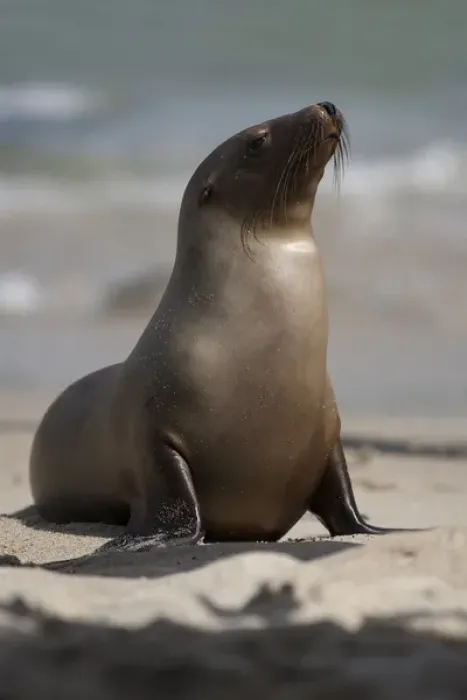 Framed Print : USA, California, La Jolla. Young sea lion on sand