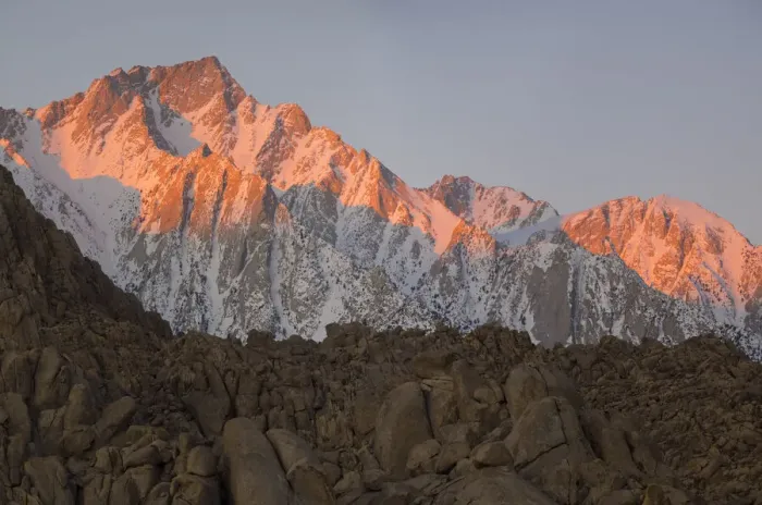 Framed Print : USA, California. Lone Pine, Alabama Hills with the eastern Sierra Nevada, Lone Pine Peak