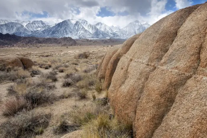 Framed Print : USA, California, Lone Pine. View of the Alabama Hills and the Sierra Mountains. Credit as