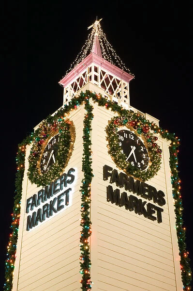 USA-California-Los Angeles-West Hollywood: Tower of the Farmers Market  /  Evening
