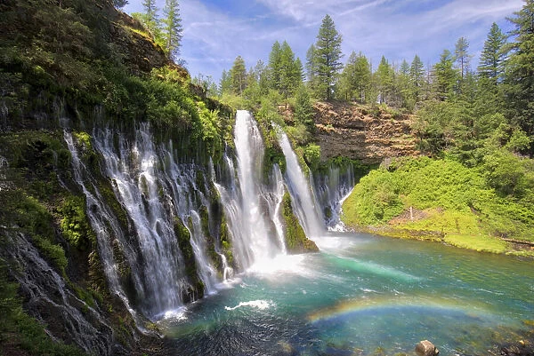 USA, California, McArthur-Burney Falls Memorial State Park. Burney Falls along Burney Creek with additional water from nearby springs