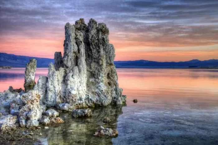 Framed Print : USA, California, Mono Lake. Sunrise on tufa formations
