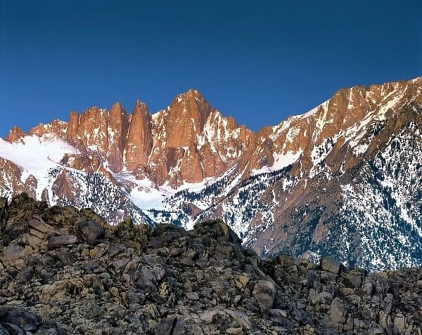 USA, California, Mt Whitney. The Alabama Hills lead to Mt Whitney and the Sierra