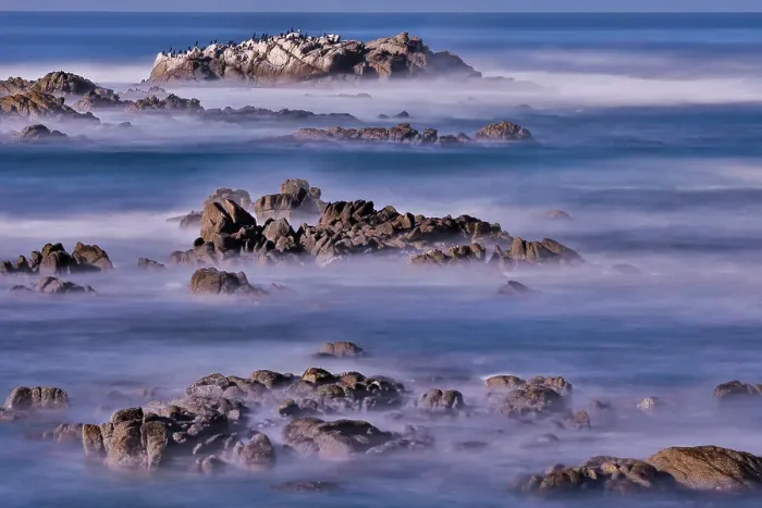 Framed Print : USA, California, Pacific Grove. Monterey Bay, surf crashing in on rocks