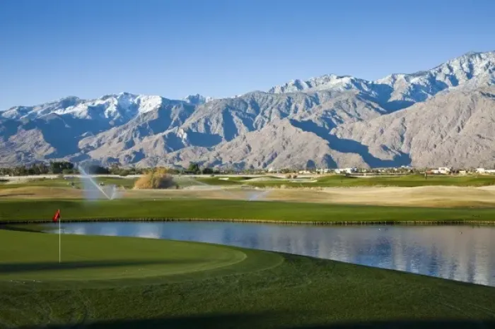 Framed Print : USA, California, Palm Springs. Desert Princess Golf Course and Mountains, winter Framed Print : USA, California, Palm Springs. Desert Princess Golf Course and Mountains, winter