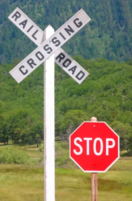 Framed Print : USA, California, railroad crossing warning sign