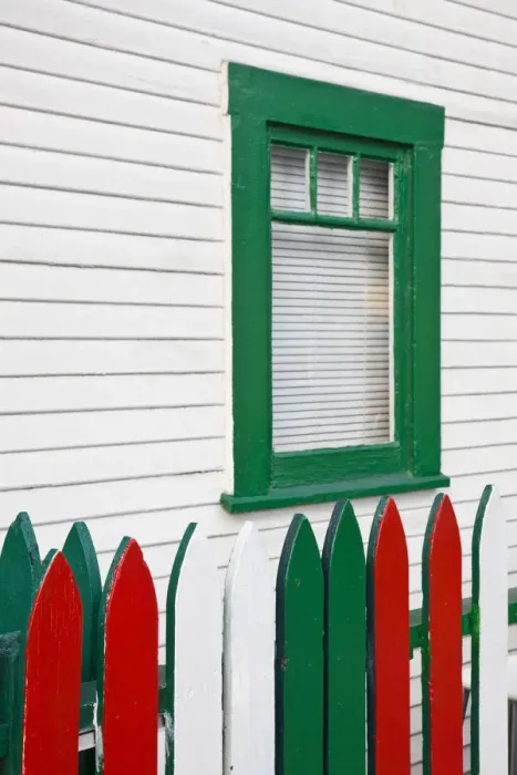 Framed Print : USA, California, San Diego. House painted in Italian colors, Little Italy neighborhood