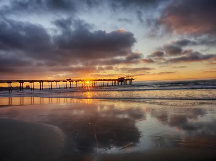 Framed Print : USA, California, San Diego, La Jolla. Scripps Institution of Oceanography Pier with Framed Print : USA, California, San Diego, La Jolla. Scripps Institution of Oceanography Pier with