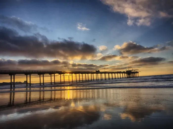 Framed Print : USA, California, San Diego, La Jolla. Scripps Institution of Oceanography Pier with Framed Print : USA, California, San Diego, La Jolla. Scripps Institution of Oceanography Pier with