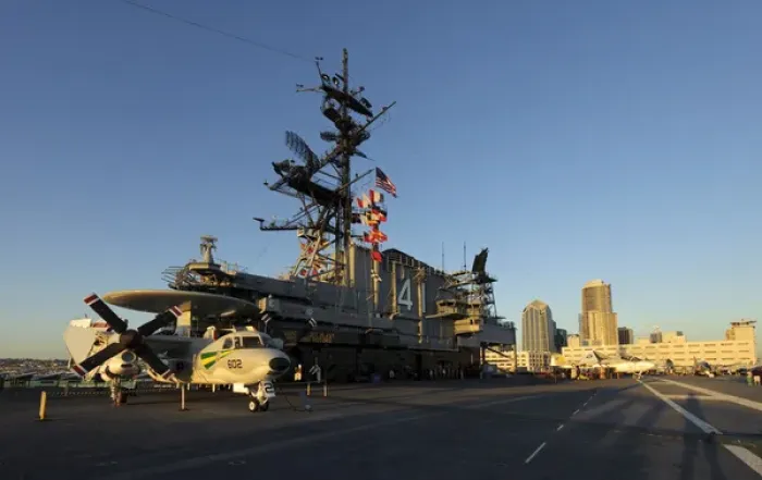Framed Print : USA, California, San Diego. The US Midway in Seattle is now a museum and event venue