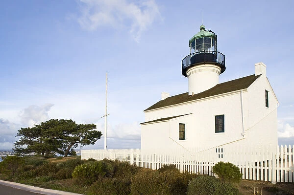 USA, California, San Diego. Old Point Loma Lighthouse, b. 1854