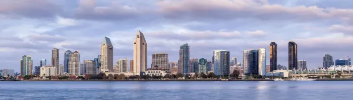 Framed Print : USA, California, San Diego, Panoramic view of city skyline Framed Print : USA, California, San Diego, Panoramic view of city skyline