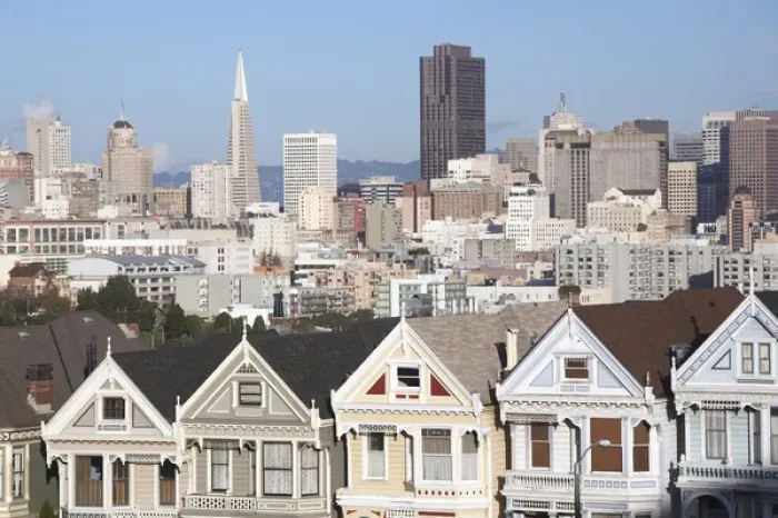 Framed Print : USA, California, San Francisco, The Haight, houses at Alamo Square Framed Print : USA, California, San Francisco, The Haight, houses at Alamo Square
