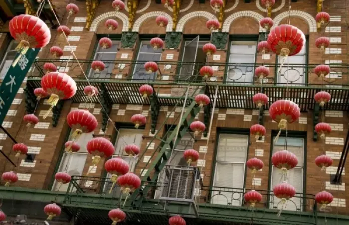 Framed Print : USA, California, San Francisco. Strings of red Chinese lanterns hanging from a balcony Framed Print : USA, California, San Francisco. Strings of red Chinese lanterns hanging from a balcony