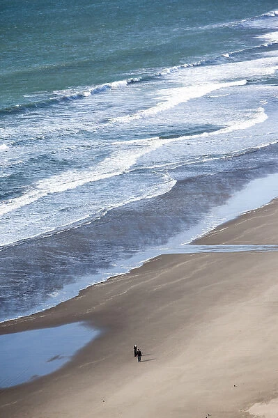USA, California, San Francisco Bay Area, Marin County, elevated view of Stinson Beach
