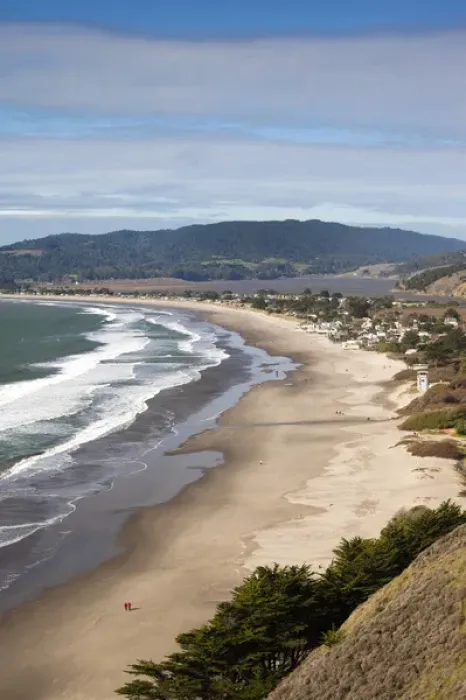 Framed Print : USA, California, San Francisco Bay Area, Marin County, elevated view of Stinson Beach Framed Print : USA, California, San Francisco Bay Area, Marin County, elevated view of Stinson Beach