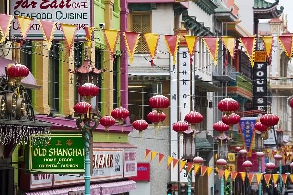 USA, California, San Francisco, Chinatown, Chinese street lanterns