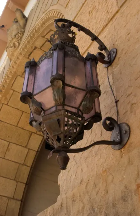 Framed Print : USA, California, Santa Barbara, Courthouse lamp detail