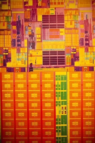 USA, California, Santa Clara, Intel Museum, detail of integrated circuit