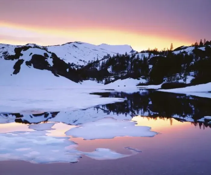 Framed Print : USA, California, Sierra Nevada Mountains. The High Sierras reflecting in a frozen lake Framed Print : USA, California, Sierra Nevada Mountains. The High Sierras reflecting in a frozen lake