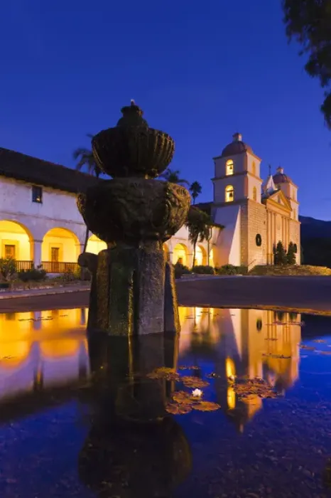 Framed Print : USA, California, Southern California, Santa Barbara, Mission Santa Barbara, dawn Framed Print : USA, California, Southern California, Santa Barbara, Mission Santa Barbara, dawn