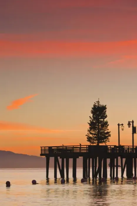 Framed Print : USA, California, Southern California, Santa Barbara, Stearns Wharf, dawn