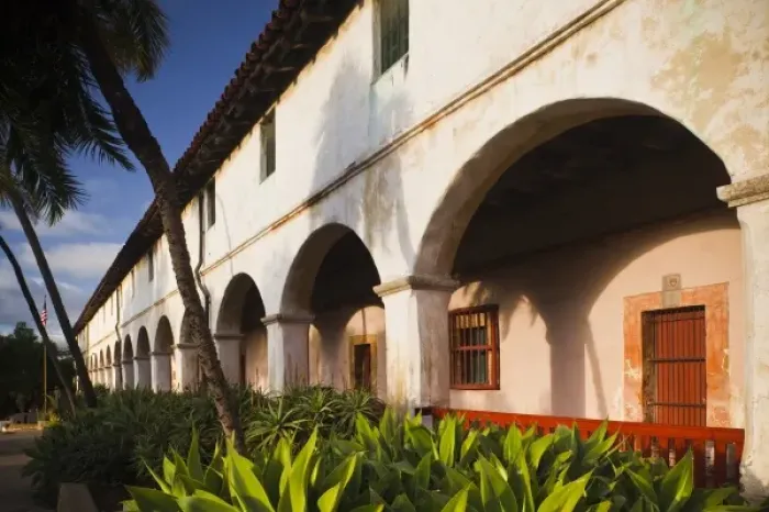 Framed Print : USA, California, Southern California, Santa Barbara, Mission Santa Barbara, dawn