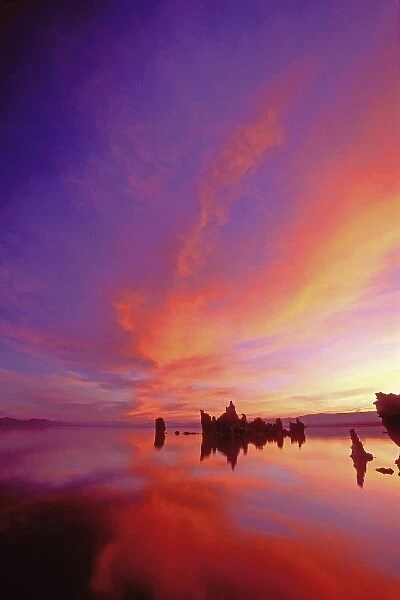USA, California. Sunrise on Mono Lake Tufa State Reserve tufa formations