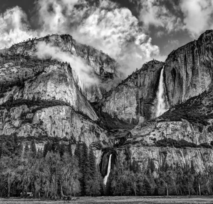 Framed Print : USA, California, Yosemite National Park, Upper and Lower Yosemite Falls at sunrise Framed Print : USA, California, Yosemite National Park, Upper and Lower Yosemite Falls at sunrise