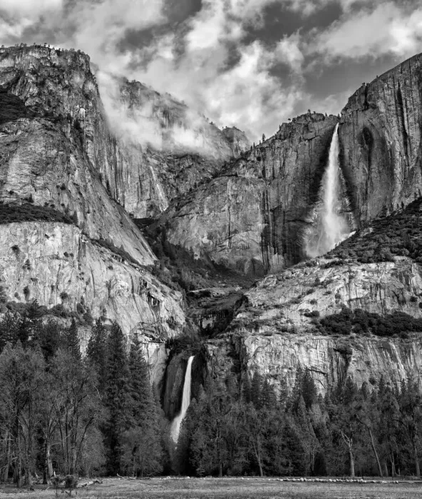 Framed Print : USA, California, Yosemite National Park, Upper and Lower Yosemite Falls at sunrise Framed Print : USA, California, Yosemite National Park, Upper and Lower Yosemite Falls at sunrise