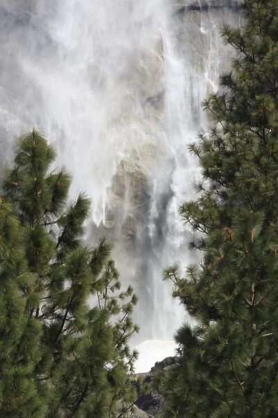 USA, California, Yosemite National Park. View of Yosemite Falls engorged with melting snow in March