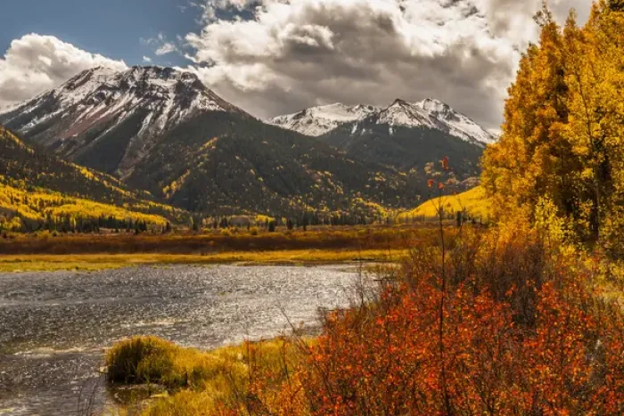 Framed Print : USA, Colorado. Autumn landscape in San Juan Mountains Framed Print : USA, Colorado. Autumn landscape in San Juan Mountains