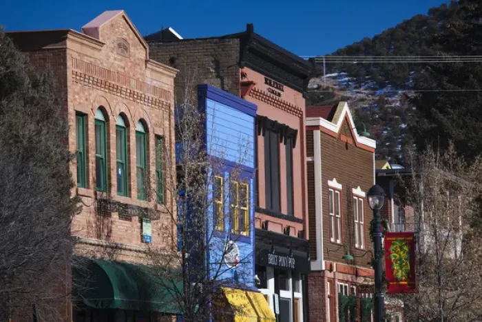 Framed Print : USA, Colorado, Basalt, downtown buildings