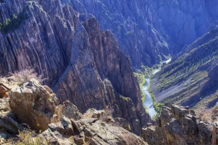 Framed Print : USA, Colorado, Black Canyon of the Gunnison National Park, view from Pulpit Rock Overlook