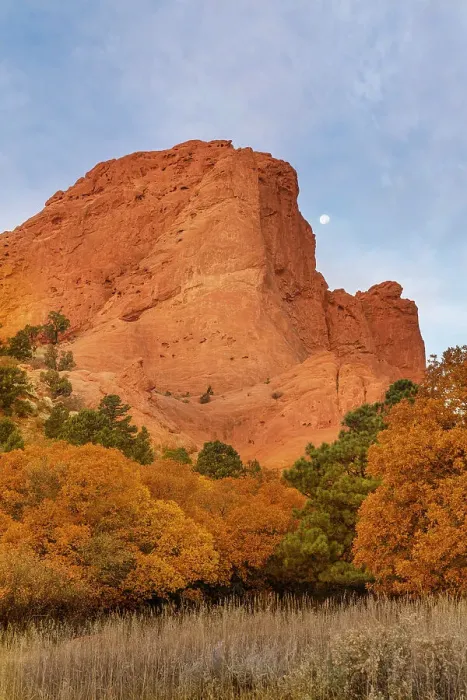 Framed Print : USA, Colorado, Colorado Springs. Moonset over Garden of the Gods Park Framed Print : USA, Colorado, Colorado Springs. Moonset over Garden of the Gods Park