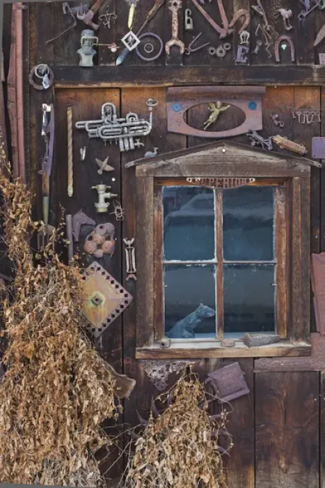Framed Print : USA, Colorado, Crested Butte, house detail, winter Framed Print : USA, Colorado, Crested Butte, house detail, winter